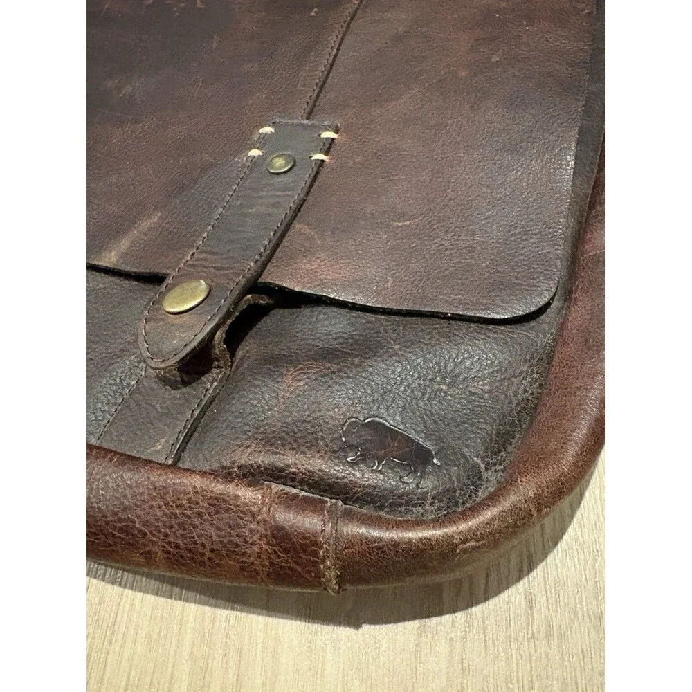 Buffalo Jackson Messanger Bag Brown Leather Crossbody Briefcase Laptop Messenger